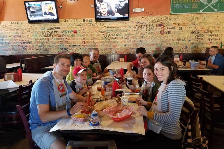 Family at Angry Crab Shack